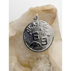 Vintage Wells Sterling Silver Class of‎ 69 Graduation Charm Diploma Cap Pendant